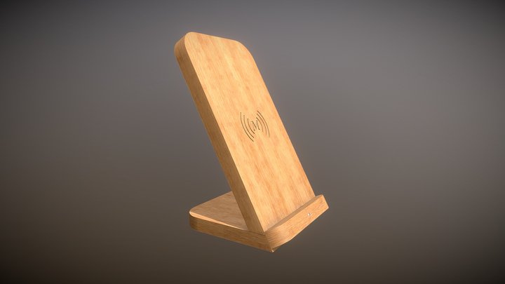 Bamboo Wireless Charging Stand 3D Model