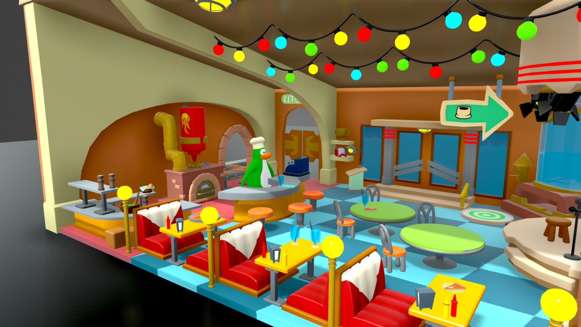 Club Penguin Pizzeria - Download Free 3D model by Drawnah (@EzequielMunoz)  [85844bd]