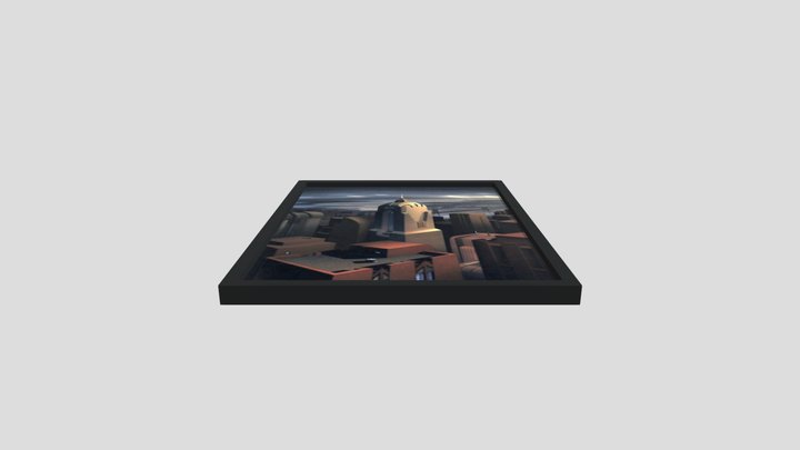 Framed Painting Art Deco Metropolis – Free 3D Model STL
