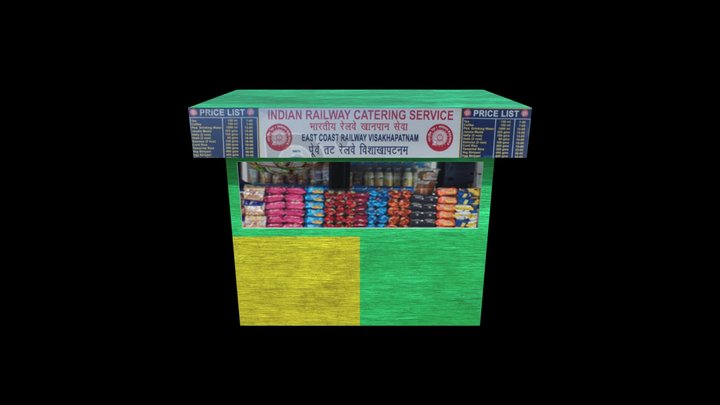 Indian Railway Station Stand Alone Shop 3D Model