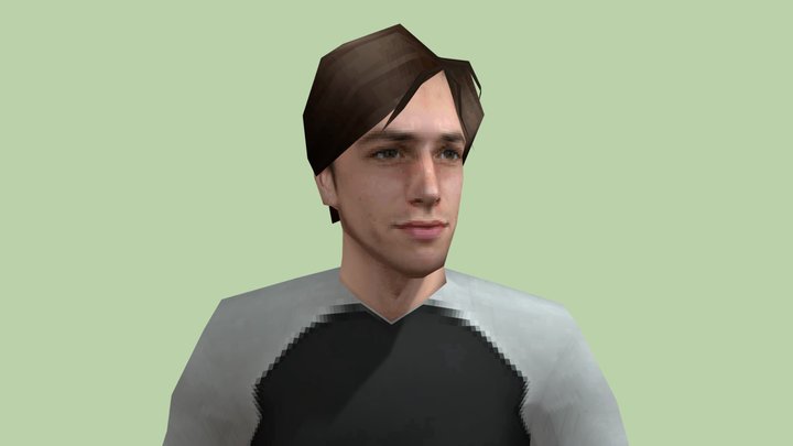 Skater Retro low poly character (Commission) 3D Model