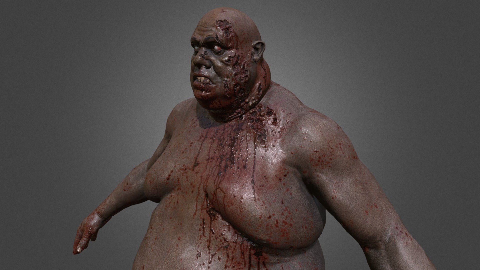 3D model Goul Zombie VR / AR / low-poly