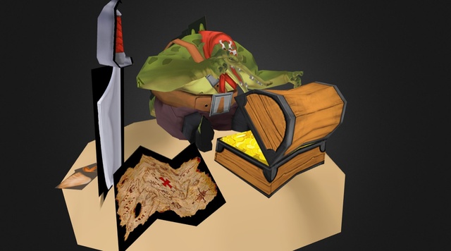 Pirate Croc 3D Model