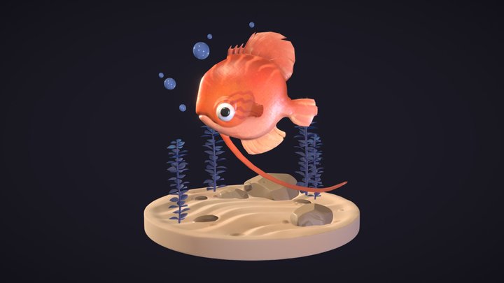 Cute Creature - A little fish 3D Model