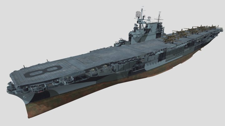 U.S. Navy Aircraft Carrier USS Hornet(CV-8) 3D Model