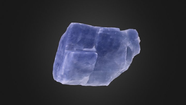 Mineral: Calcite (blue) – Free 3D Model STL