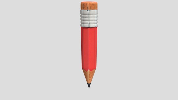 Floating_Red_Pencil_0528153944_texture 3D Model