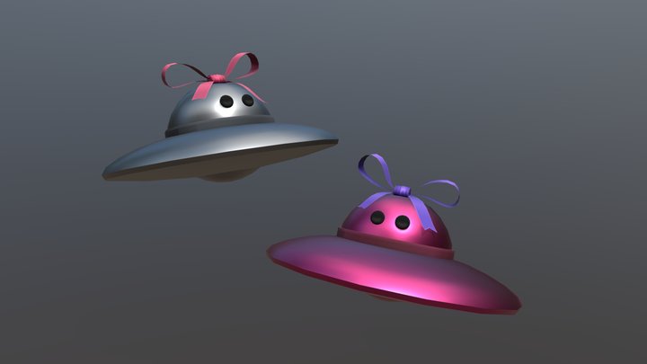 Cute Li'l UFO & Beautiful UFO 3D Model