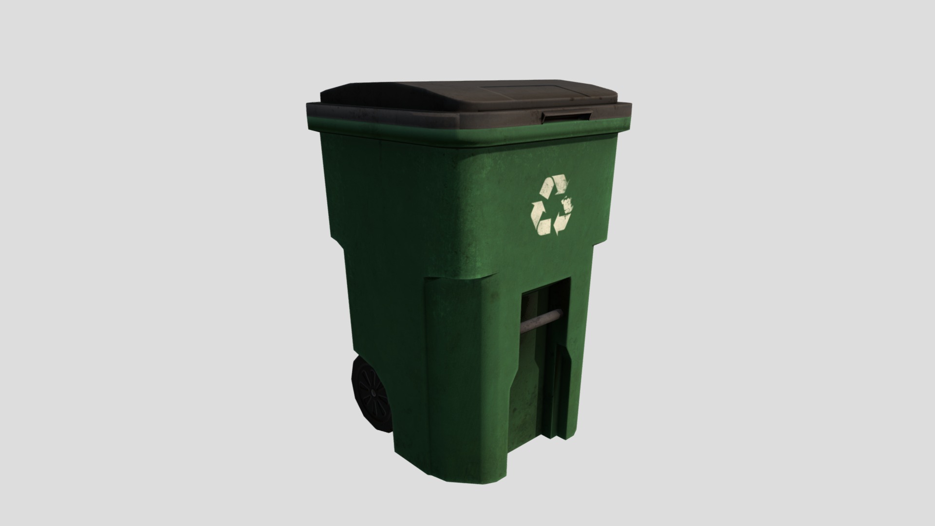 3D model Trashcan_04 - This is a 3D model of the Trashcan_04. The 3D model is about a green garbage can.