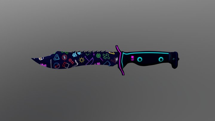Bowie Knife | Japanese Neons 3D Model