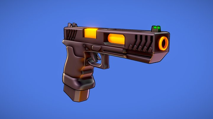"Glok-34" - Stylized Pistol 3D Model