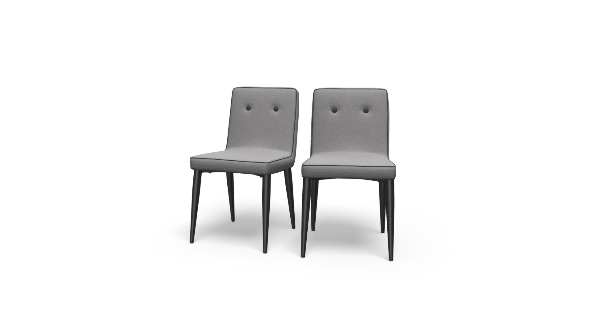 Set of 2 Herby Dining Chairs, Graphite Grey