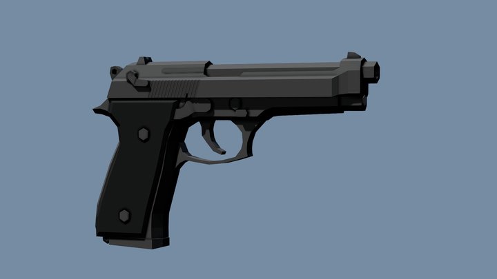 Low-Poly Beretta 92fs – Modelo 3D gratuito STL