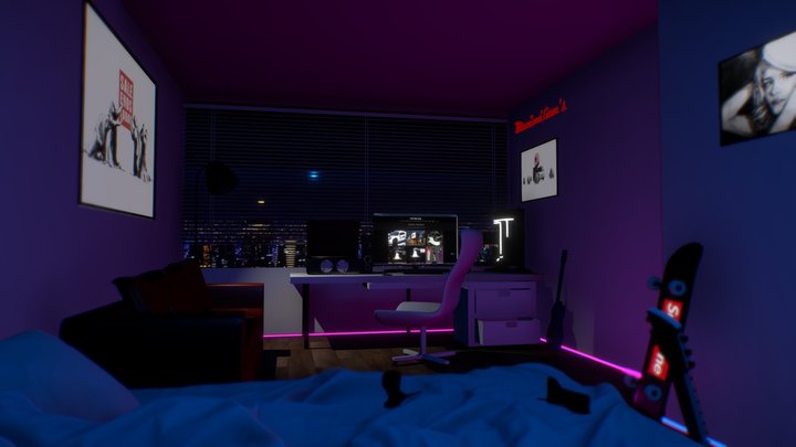 Cyberpunk Room 3D Model