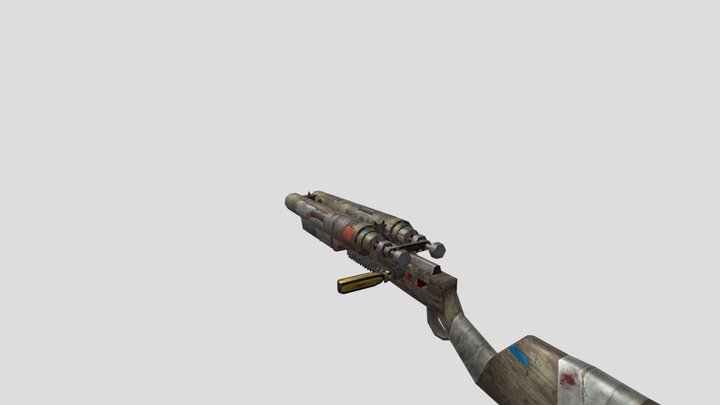 DoubleBarrelShotgunRust 3D Model