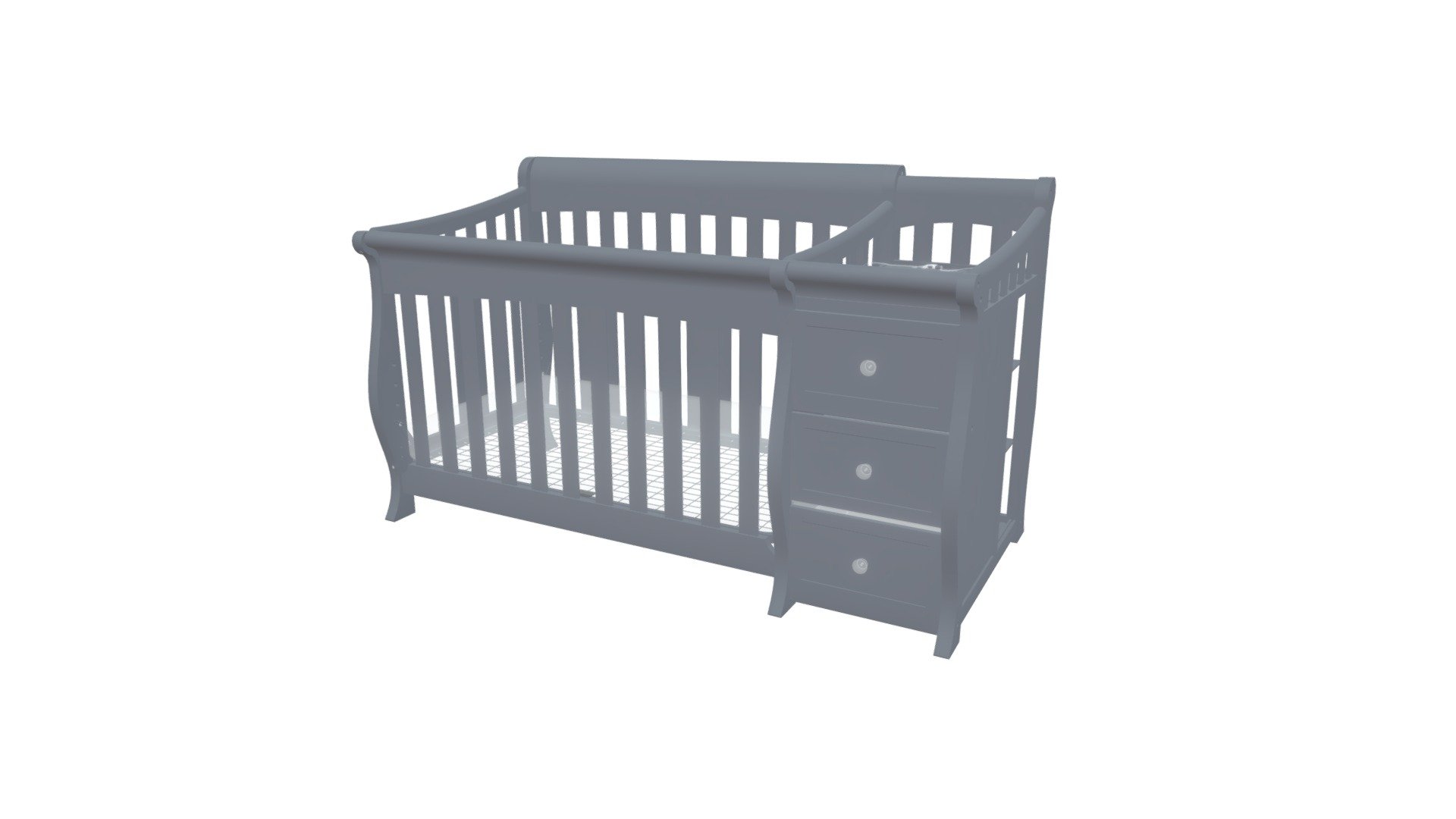 Sorelle-Princeton Crib and Changer — Sketchfab embed 3D viewer