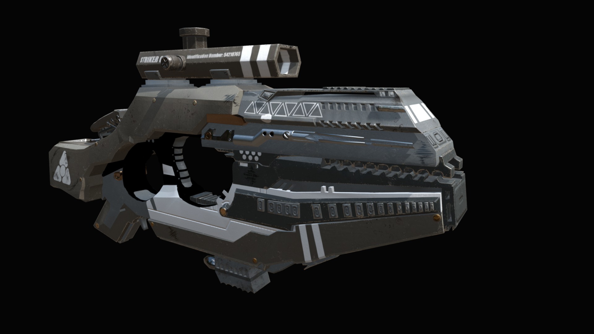 3D model Straiker Sci-Fi Rifle - This is a 3D model of the Straiker Sci-Fi Rifle. The 3D model is about a close-up of a computer part.