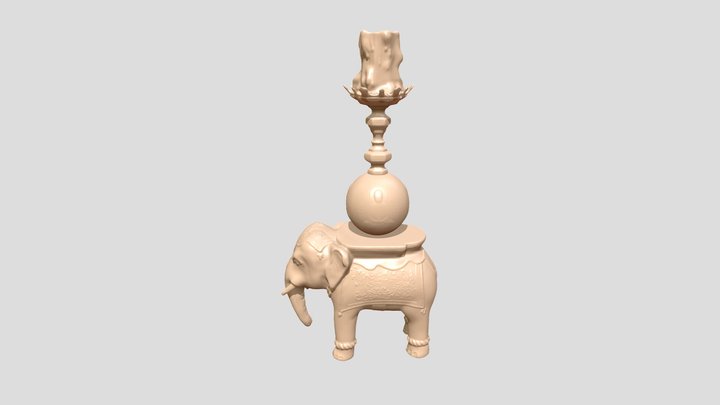 Elephant Candlestick Highpoly 3D Model