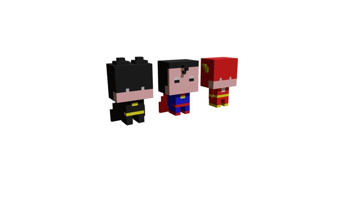 Justice League Voxel 3D Model