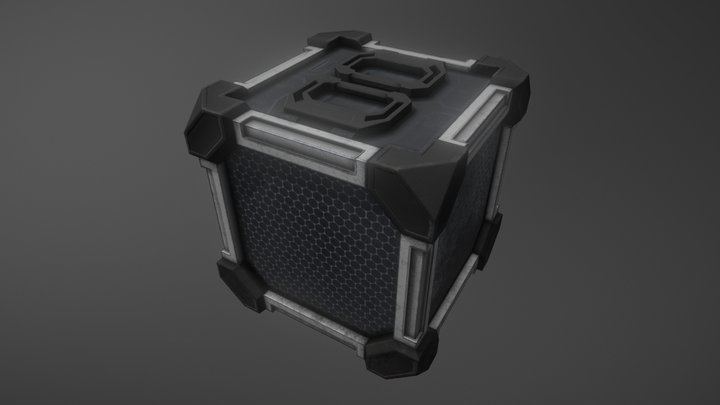 SciFi Protective Crate Cube Box 3D Model