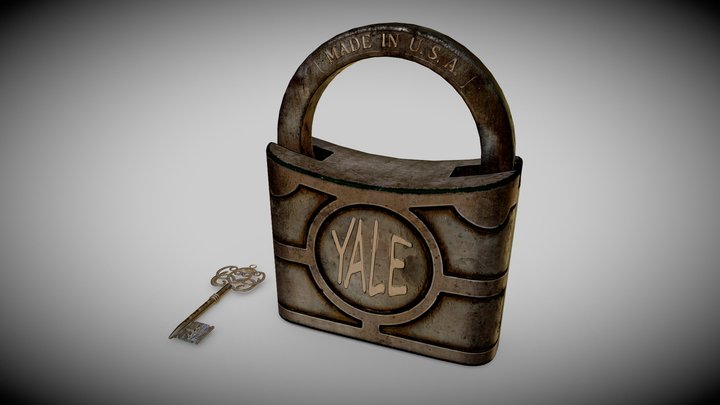 Yale lock and key 3D Model