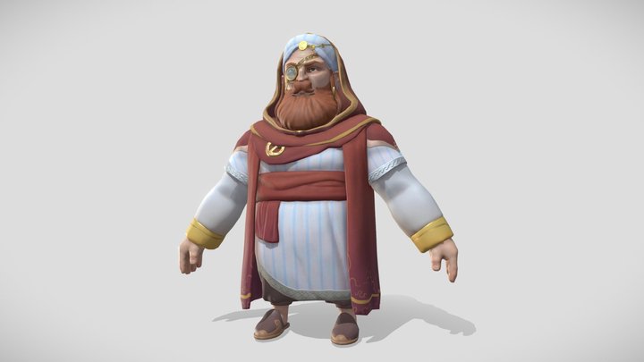 Arabian dwarf wizard 3D Model