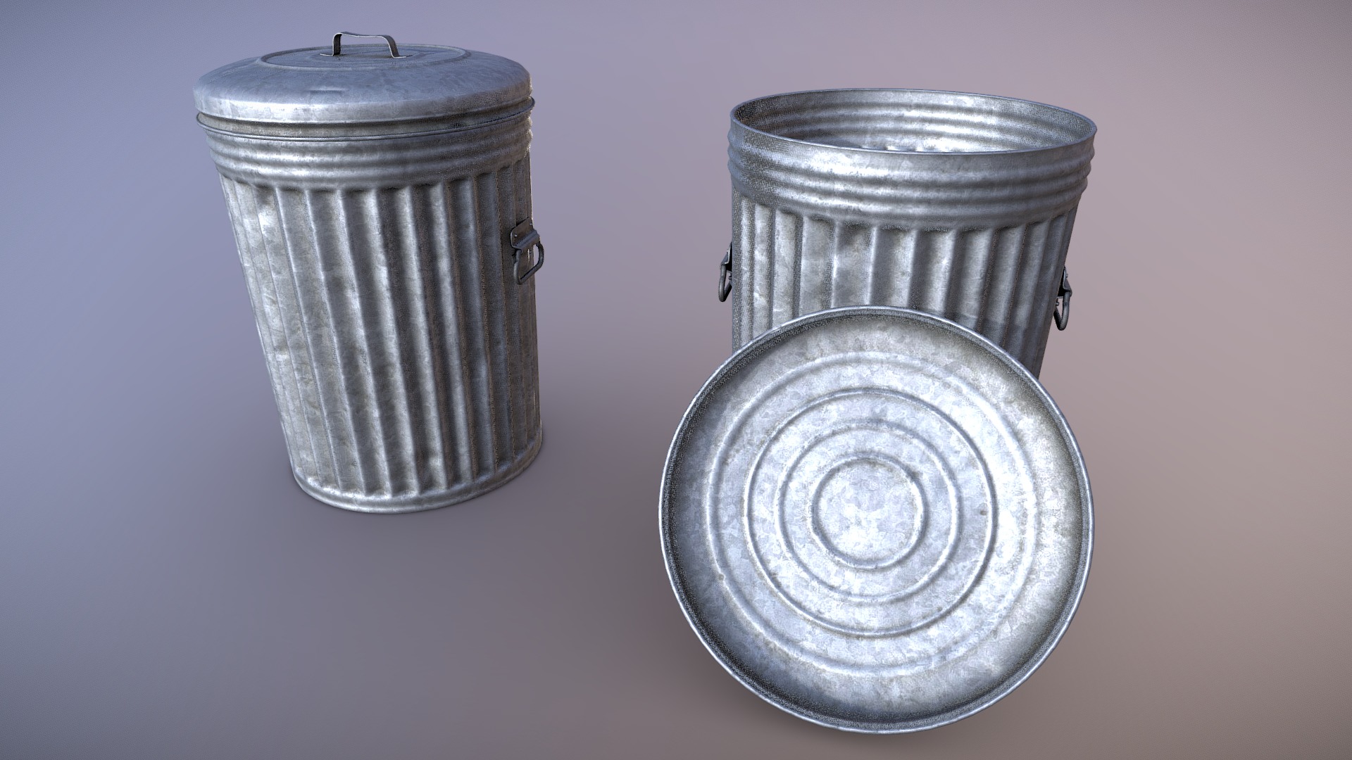 3D model Trash Can – For Sale - This is a 3D model of the Trash Can - For Sale. The 3D model is about a couple of metal containers.