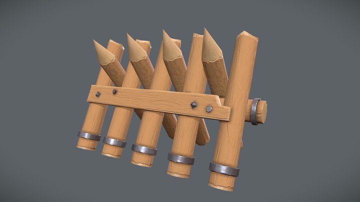 Stylized lowpoly barricades 3D Model