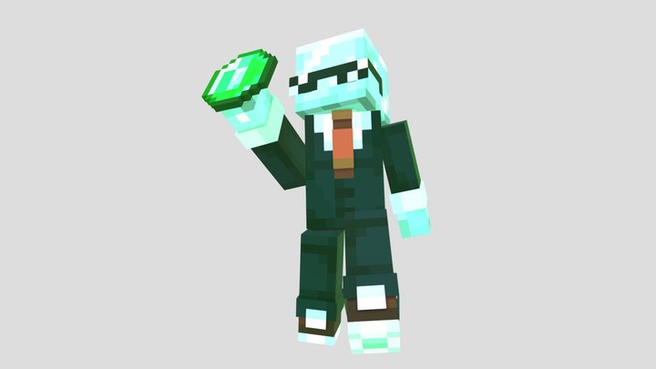 Rich 1cyyDude holding an Emerald 3D Model