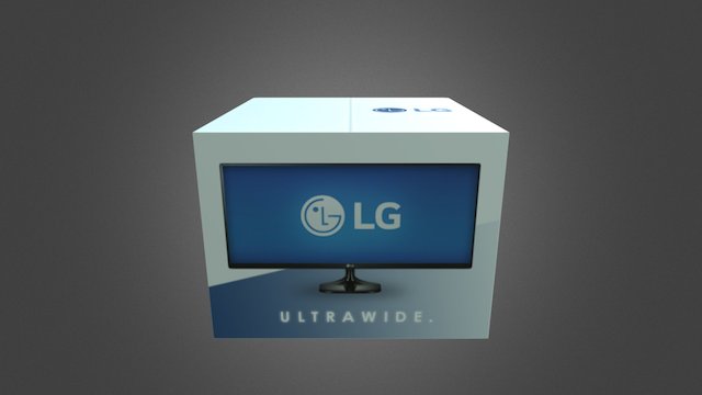 LG Ultrawide Monitor Product Box Design. 3D Model