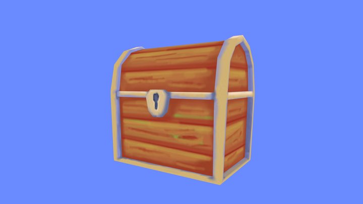 low poly chest hand painted 3D Model
