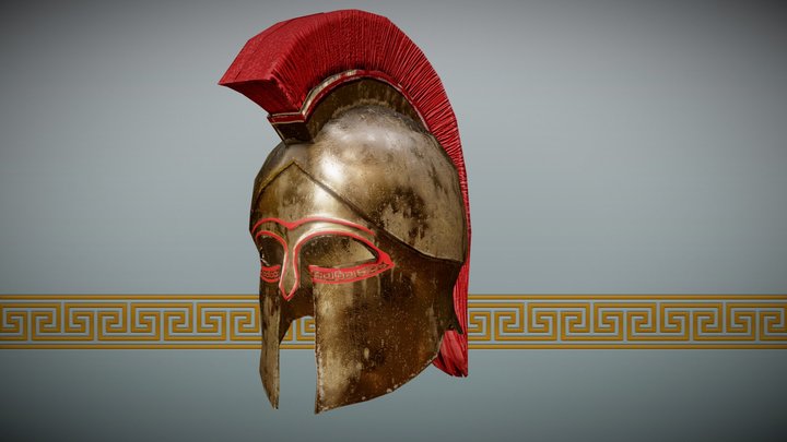 Ancient Greek Corinthian Helmet 3D Model