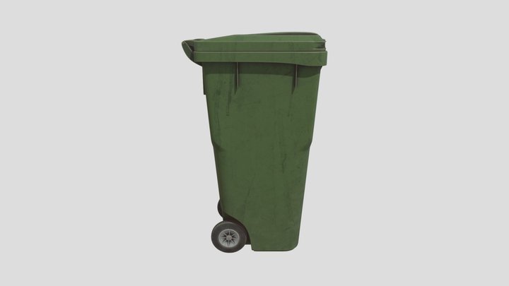 High Poly Trashcan 3D Model