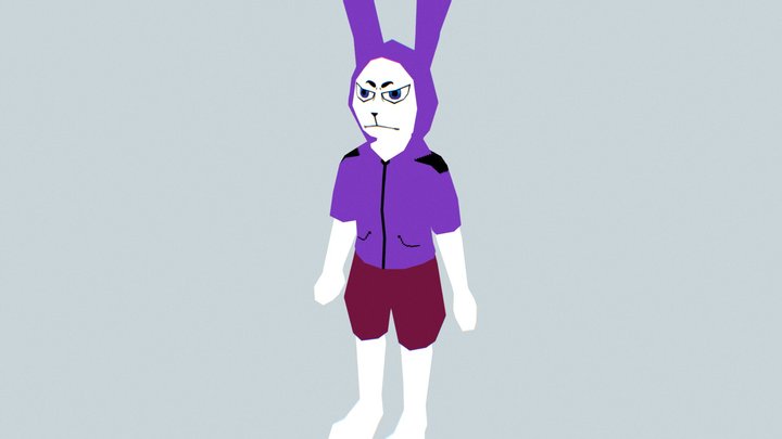 Bunny 90's Platformer Mascot 3D Model
