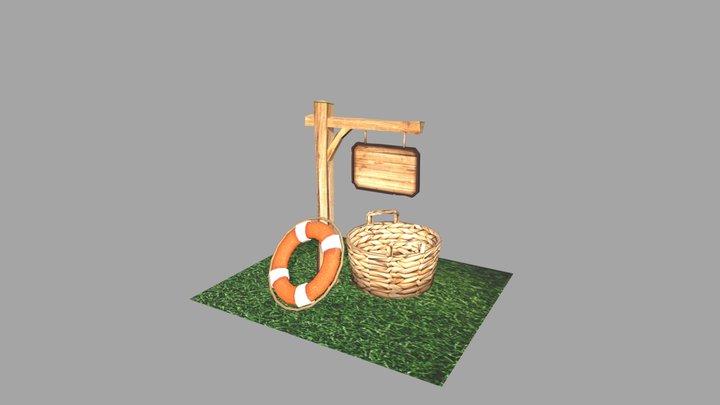 by the sea - 3 Simple props 3D Model