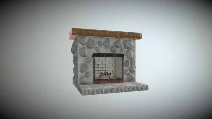 Aged Fireplace 3D Model