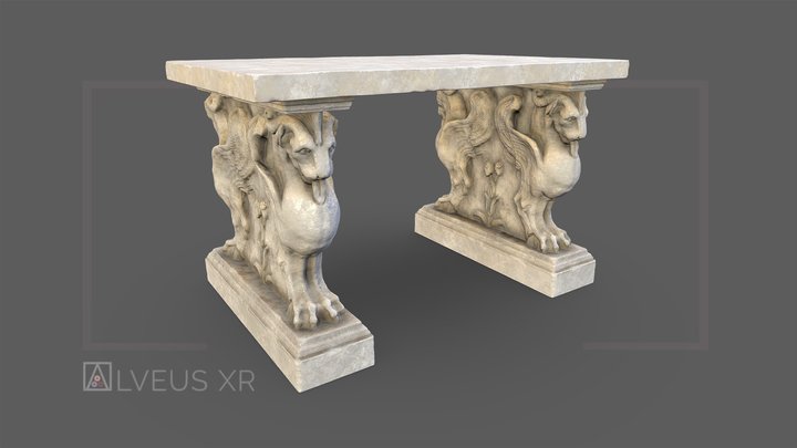 Mesa romana de mármol / Roman marble table 3D Model