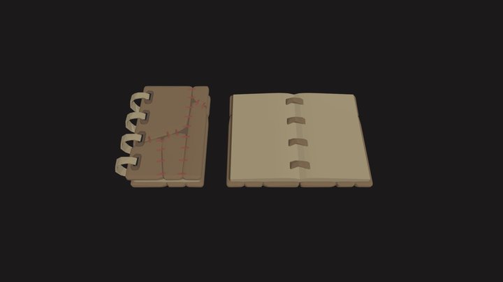 Cartoon magic book Polygonal 3D Model