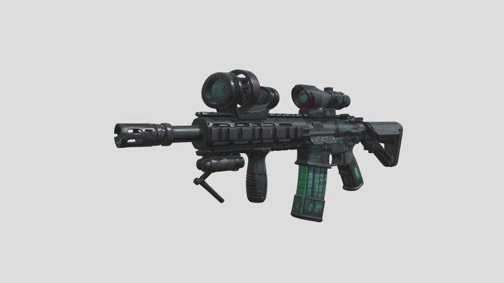 Automatic Aimbot Concept Rifle 3D Model
