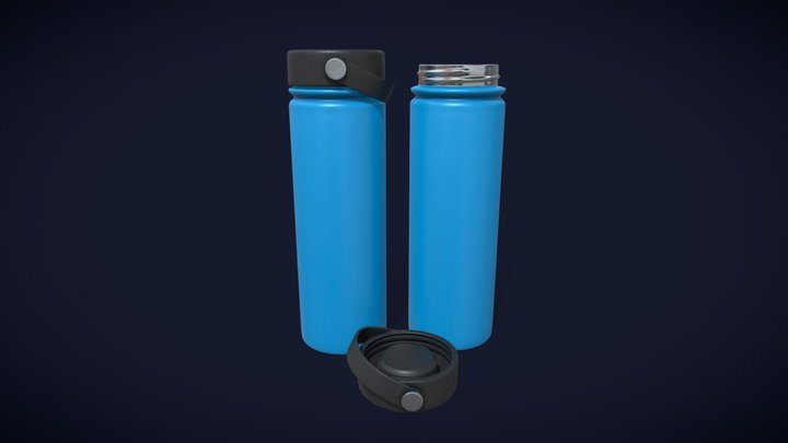Thermos stainless steel with cup small 3D model
