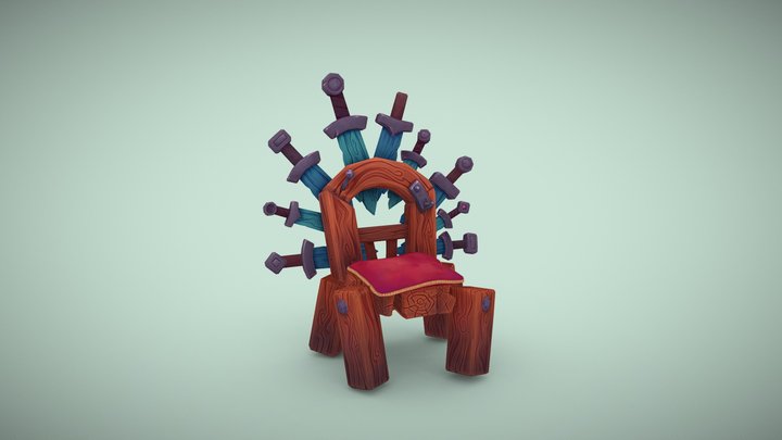 Wooden Throne 3D Model
