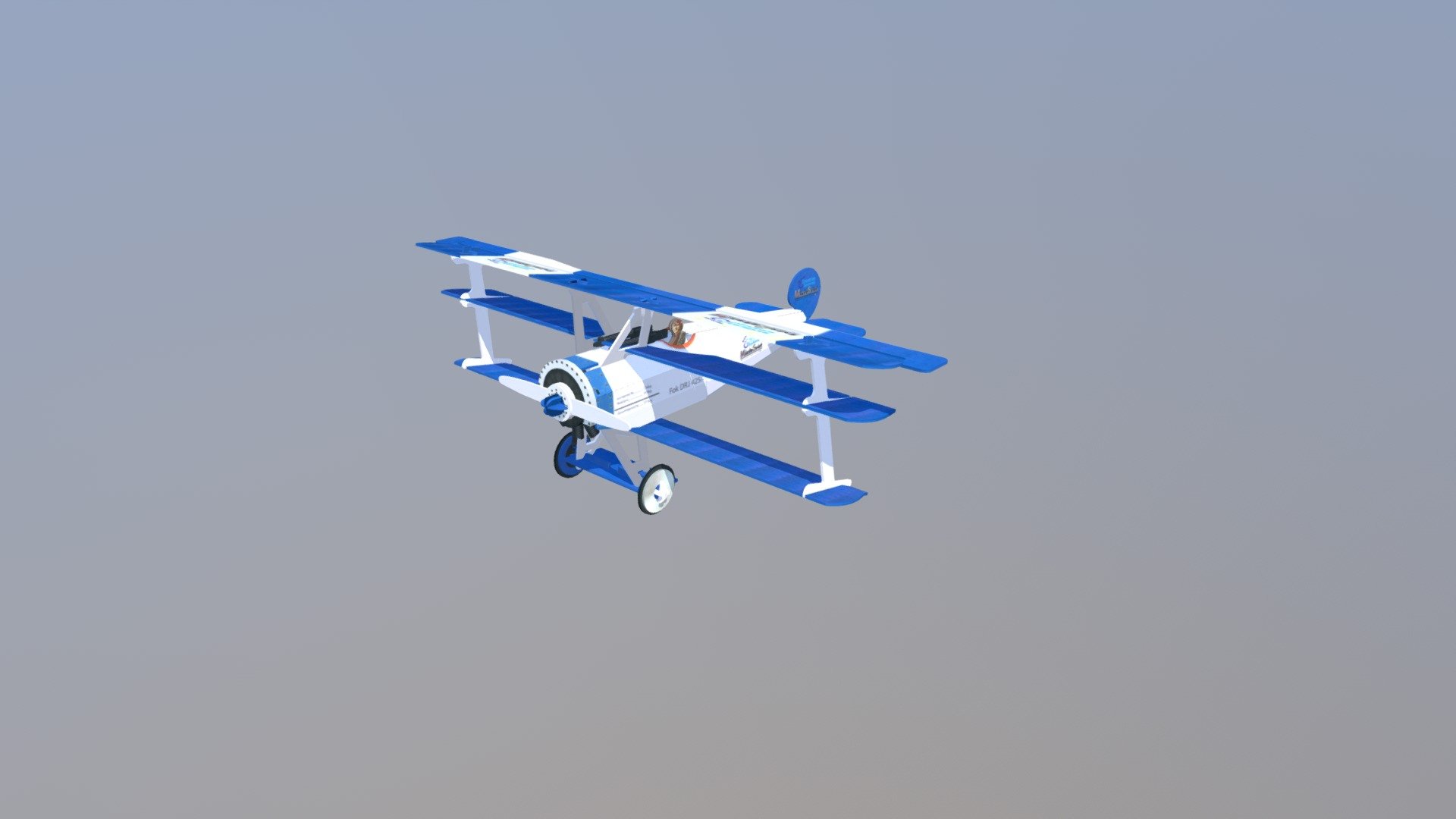 WhiteBlueAirplane - 3D model by mookmax [85b6c07] - Sketchfab