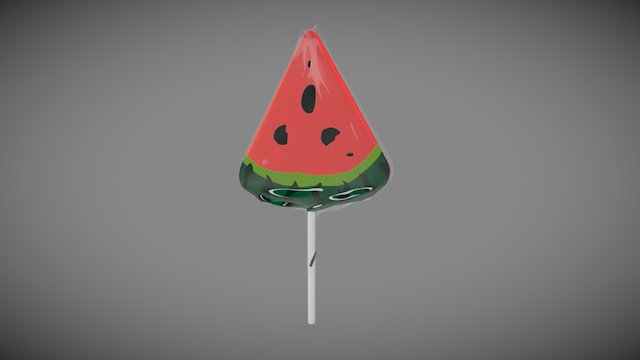 Lollipop_watermelon 3D Model