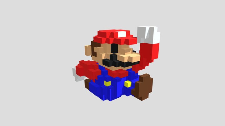 3D 8-Bit Super Mario 3D Model