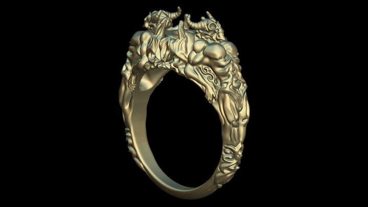RS005000007 - Biker skull ring 3D Model