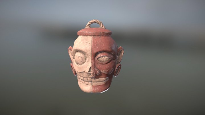 Mayan Human Head Effigy pot 3D Model