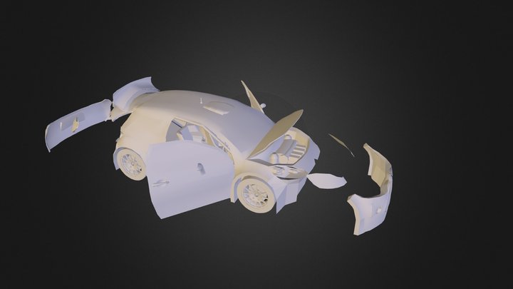 Citroen DS3 WRC 2000 Open Clay 3D Model