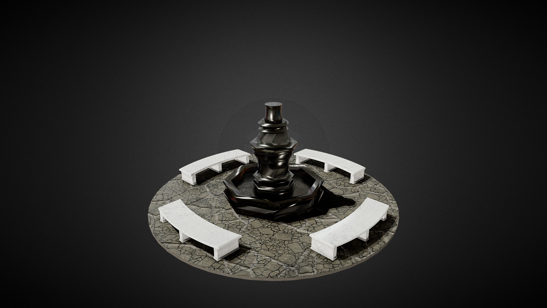 3D model Fountain - This is a 3D model of the Fountain. The 3D model is about a chess board with pieces.