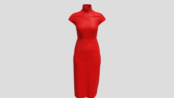 Cheongsam Qipao Dress 3D Model