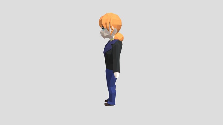 Low Poly Girl 3D Model